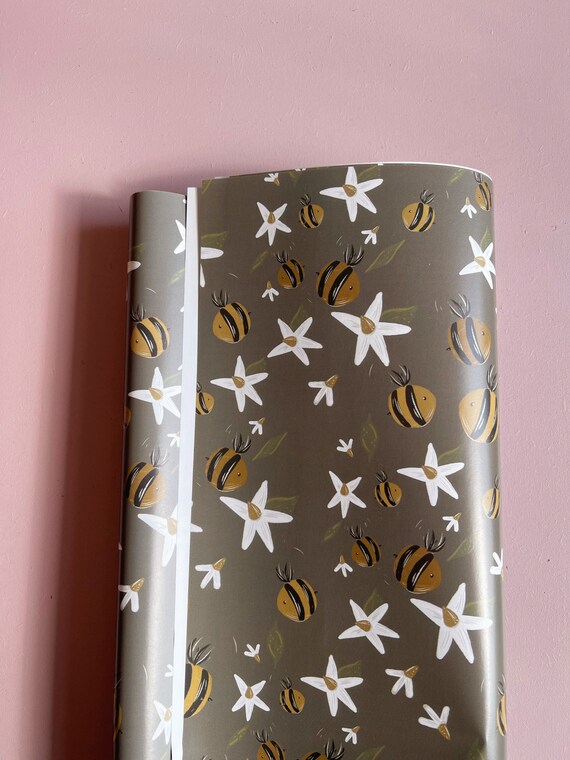 Bee Wrapping Paper Bee Gift Wrap Wrapping Paper Sheet Etsy UK