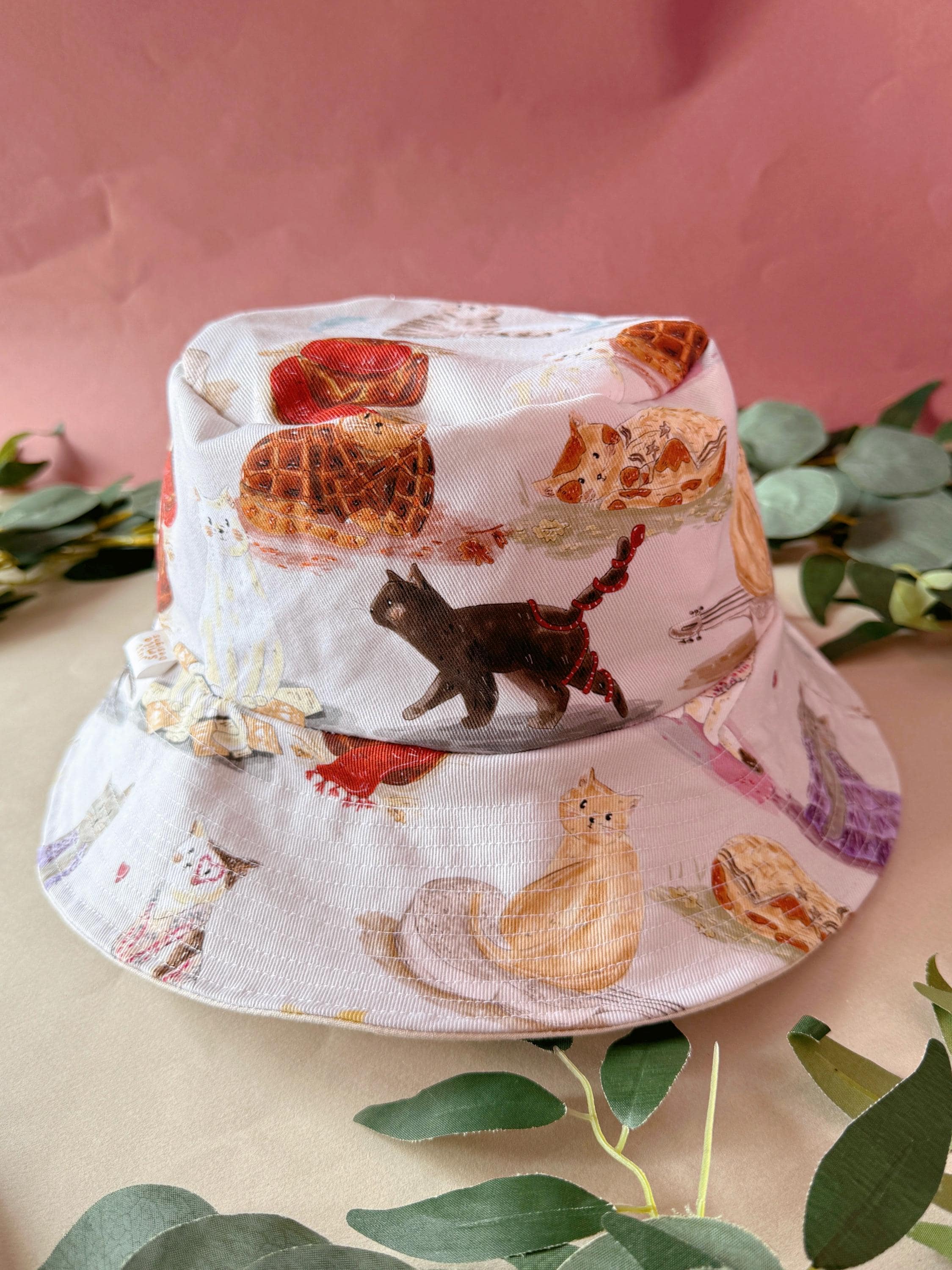 Cats Bucket Hat - Handmade Hat - 100% Cotton - Beach Bucket  display picture 3