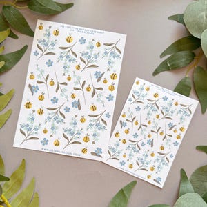 Foglio di adesivi "Non ti scordar di me" - Cancelleria - Regalo - Bullet Journal - Etichette in vinile opaco - Kawaii - Cottagecore - Decorazione per album - Organizzazione per planner