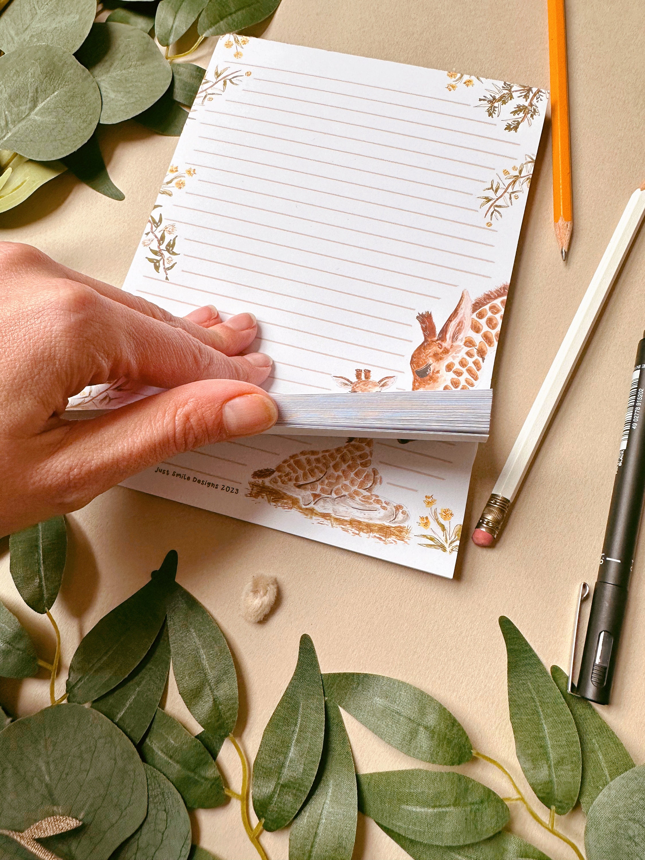 Giraffe Notepad - Giraffe to Do List Notepad - Stationery Lover - A5 ...