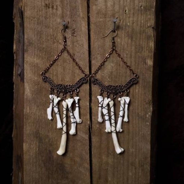 Animal bone earrings clearance