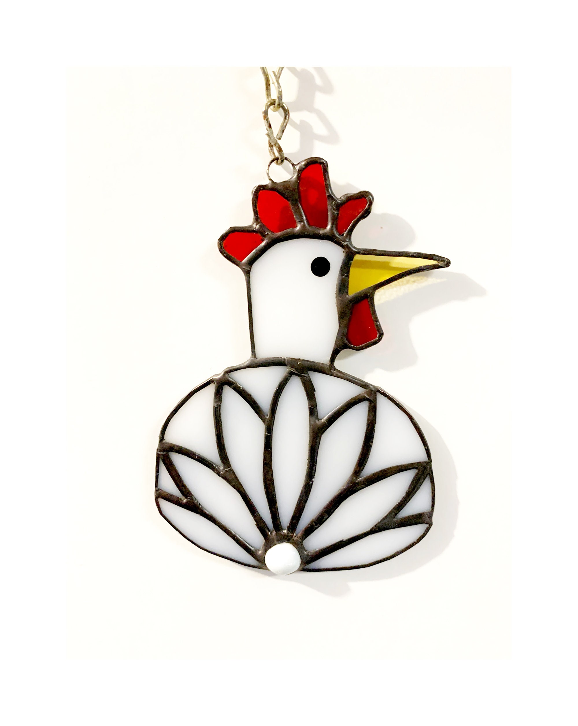 Stained Glass Chicken Suncatcher Chicken Sun Catcher Chicken Etsy