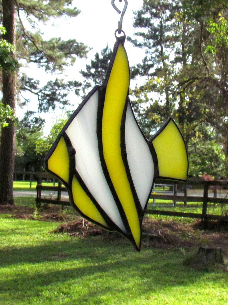 Stained Glass Angel Fish Sun Catcher Ornament Etsy