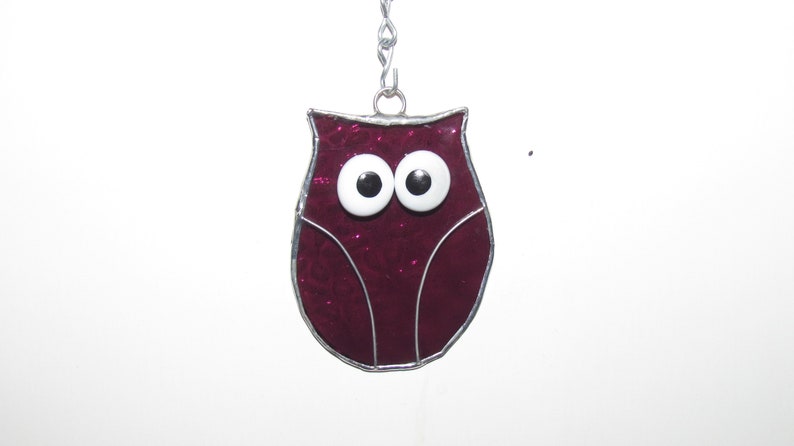 Stained Glass Owl Sun Catcher Ornament Window Hanging