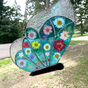 Stained Glass Blue Butterfly Suncatcher Butterfly Gifts Butterfly Decor Butterfly Ornament
