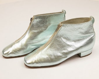 silver gogo boots
