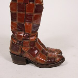 Mens patchwork cowboy best sale boots