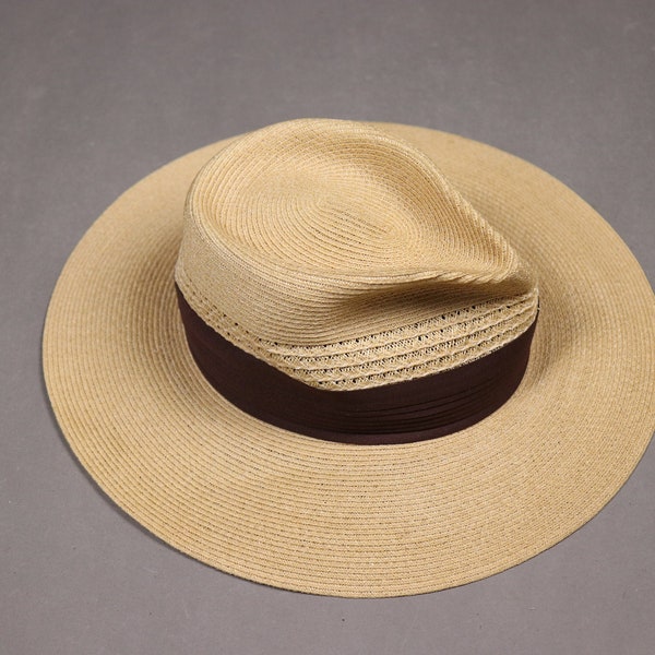 1950's-1960's AKUBRA Australian Straw and Leather Fedora Hat