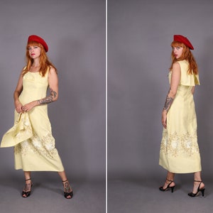 1960&#39;s Maxi Pale Yellow Dress