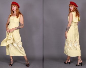 1960's Maxi Pale Yellow Dress