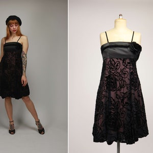 1990s Silk and Velvet CHLOE Dress - Size S
