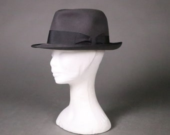 1960's Grey BORSALINO wool Fedora Hat - Size 4