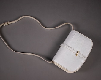 1950's BERMA PARIS White Exotic Skin Small Shoulder bag - 50's White Small Purse