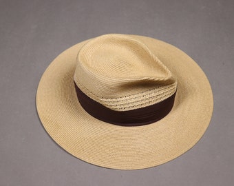 1950's-1960's AKUBRA Australian Straw and Leather Fedora Hat