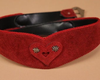 1980s Red Suede German Belt