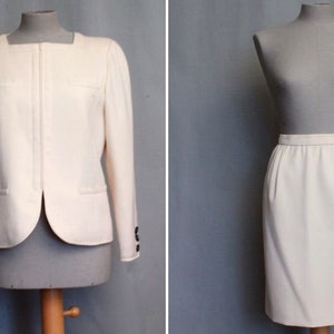 1980&#39;s White VALENTINO Super soft Wool Suit - Size M