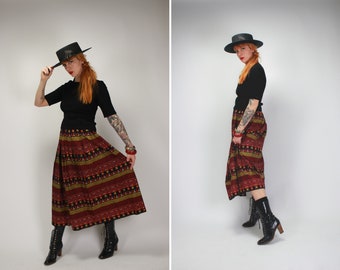 70s SWIRL SKIRT in Browns Vintage Maxi Festival Skirt Bohemian Retro Skirt Gypsy Skirt 70s Hippie Chic Skirt Brown Velvet Satin Skirt