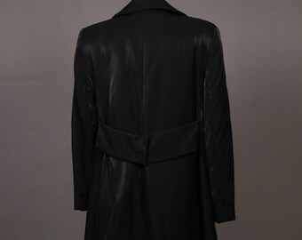 Vintage Emporio Armani Long Peacoat - Metalic Blue Armani Long