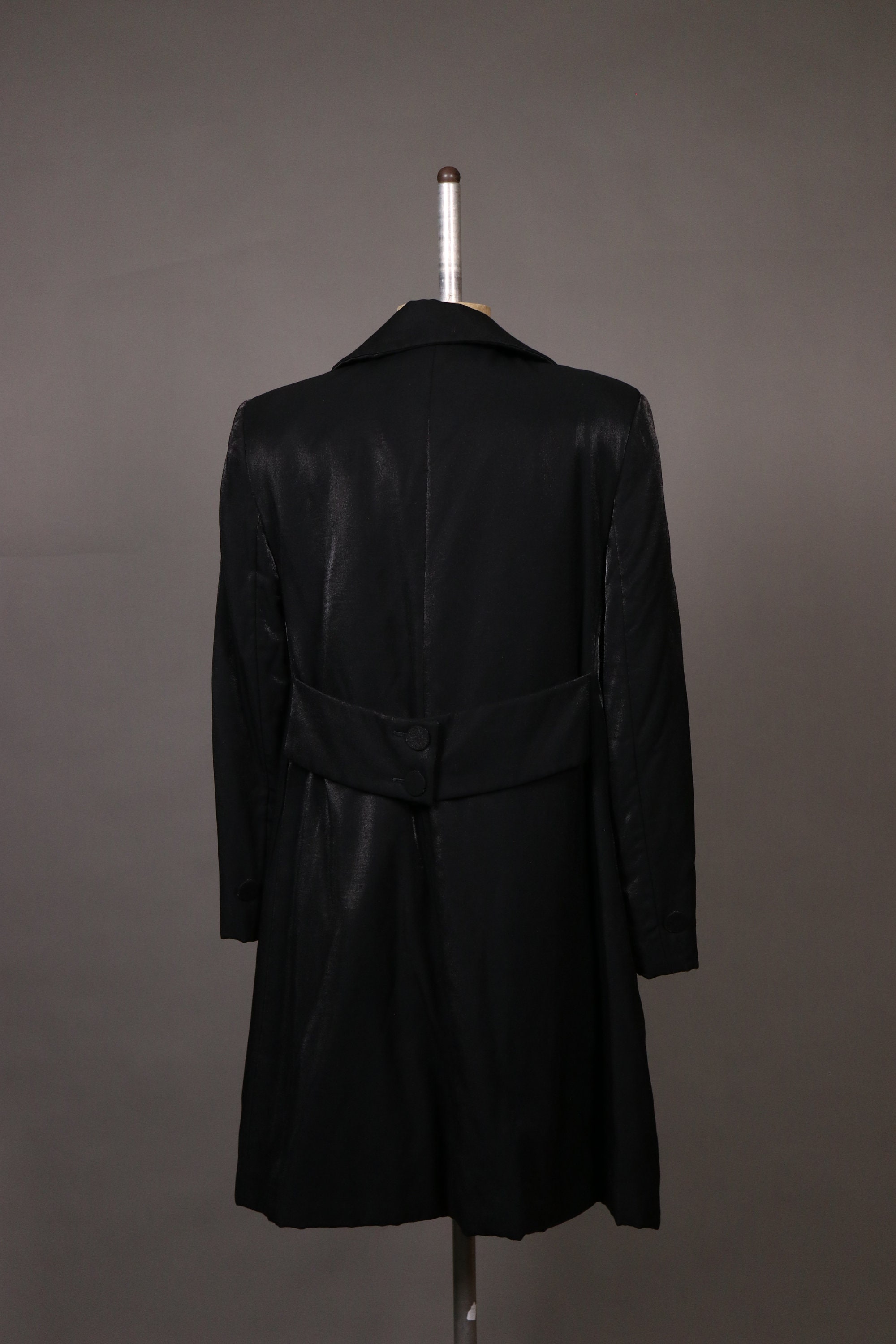 Vintage Emporio Armani Long Peacoat - Metalic Blue Armani Long
