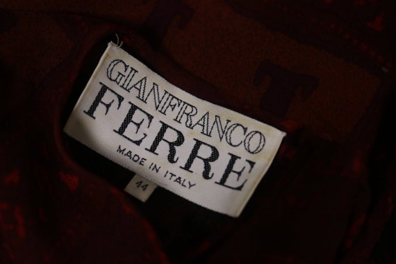 Vintage GIANFRANCO FERRE Sheer Printed Silk Dress… - image 5