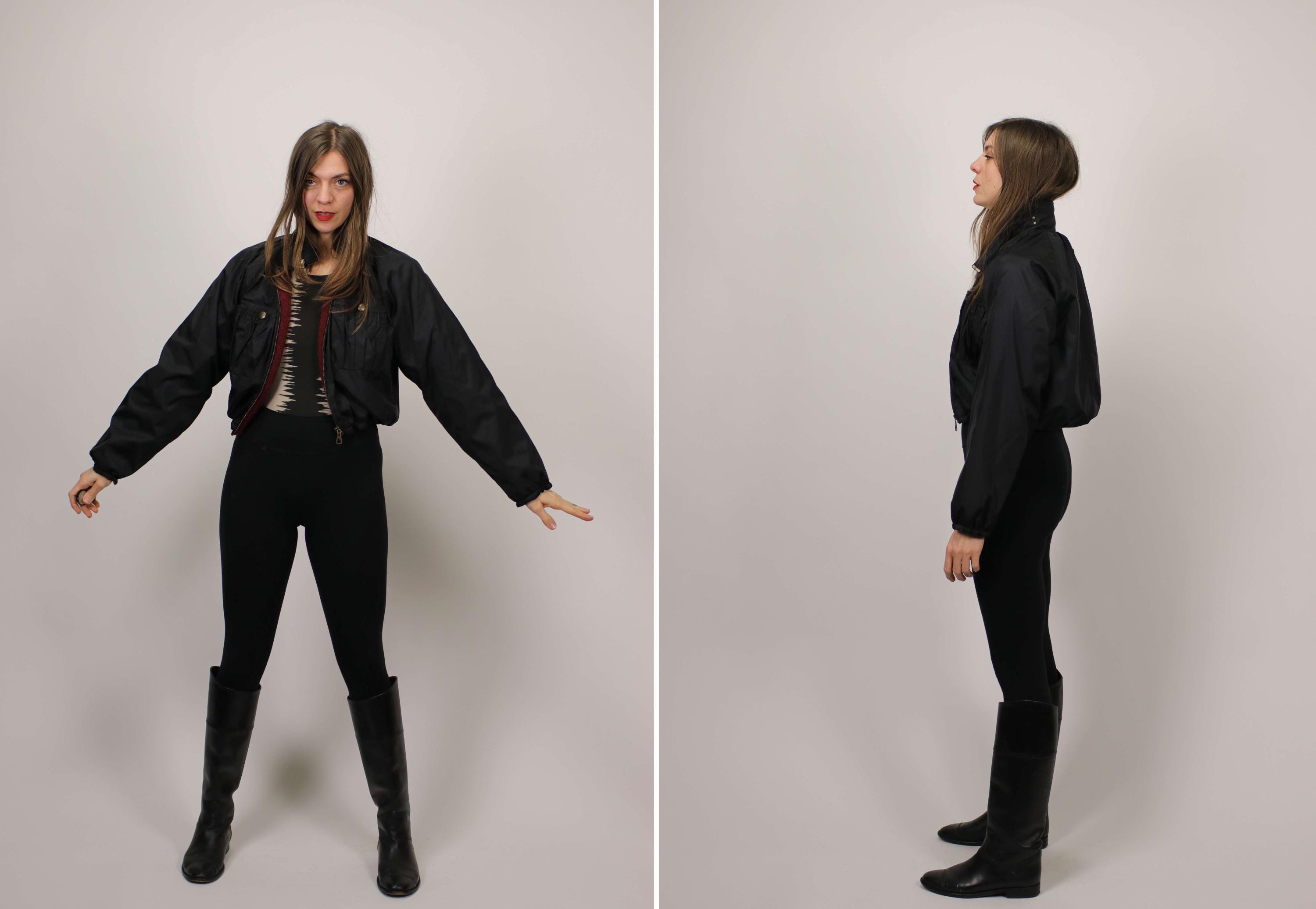 RARE! 1990's Jean Paul GAULTIER Black Nylon and Wool Winter