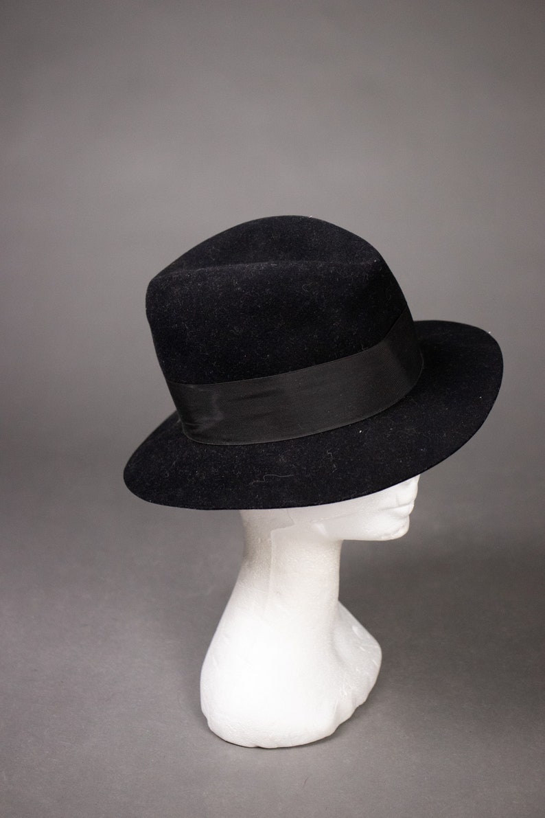 1930's Black Fedora Hat UCF Ryn'h 30's Black | Etsy