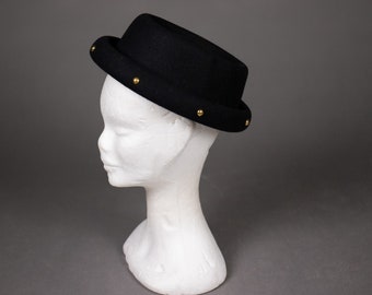 1950's Black Felt and Golden Studs Top Hat