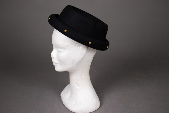 1950's Black Felt and Golden Studs Top Hat