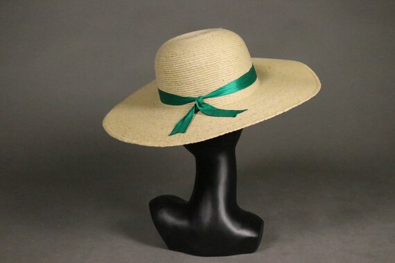 1960's Straw Capeline Hat - 60's Straw Beach Hat