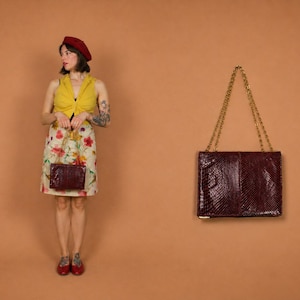 vintage 1950s Red Python Bag