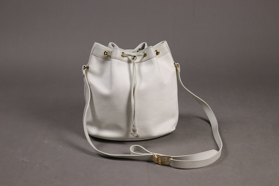 1970's CHIRSTIAN DIOR White Bucket Bag - Vintage D