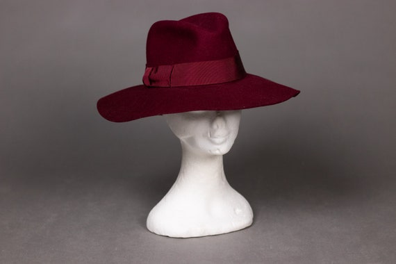 1970's Purple Felt Fedora Hat - 1970's Purple Wool