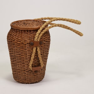 1940s Straw wicket basket Handbag