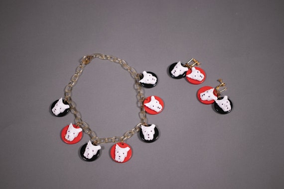 1940's Celluloid and Bakelite Scotty Dog Jewellery