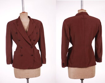 1990s Jean Paul GAULTIER Rust Orange Brown Blazer Jacket - Size Xs