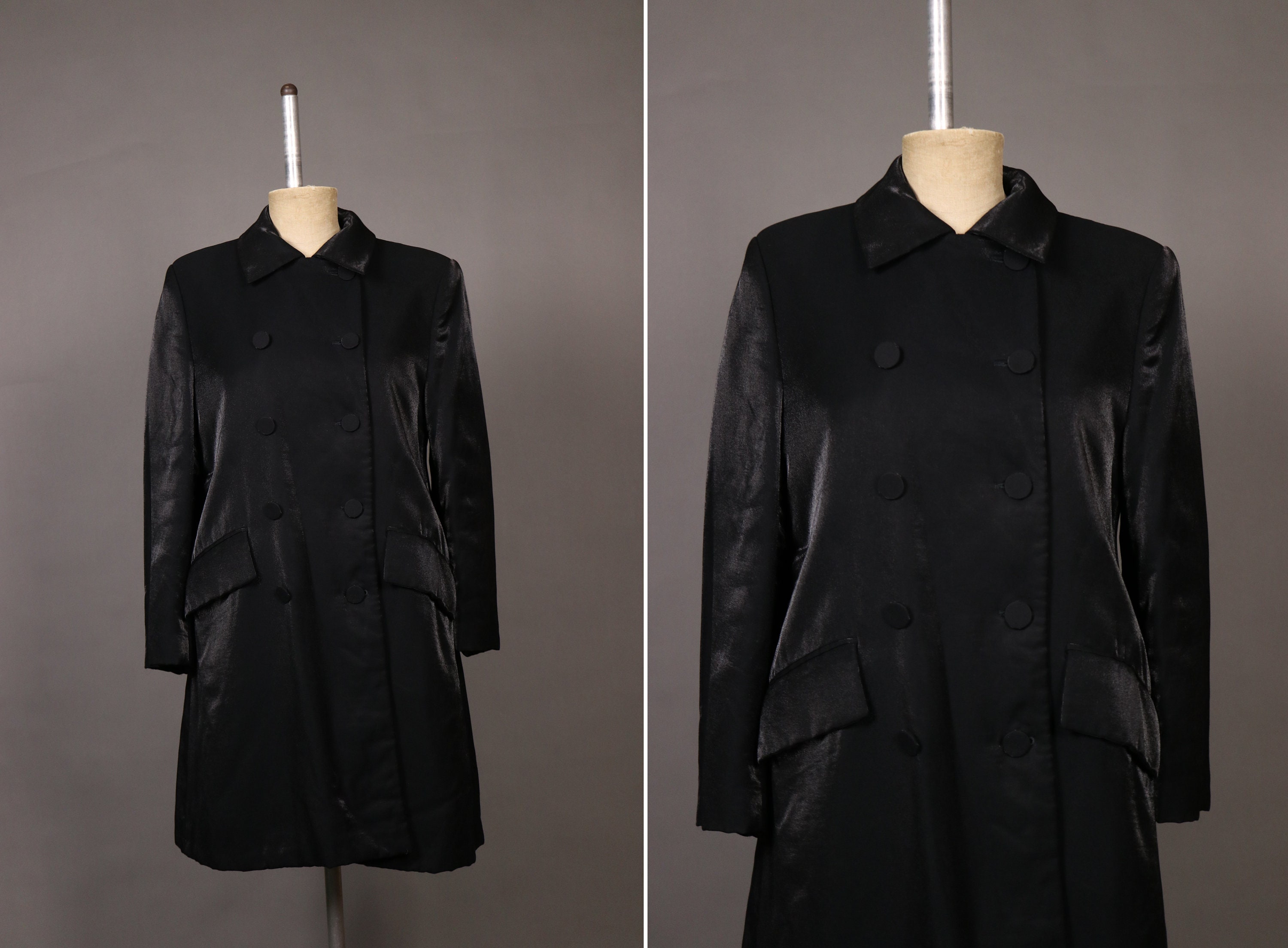 Vintage Emporio Armani Long Peacoat - Metalic Blue Armani Long