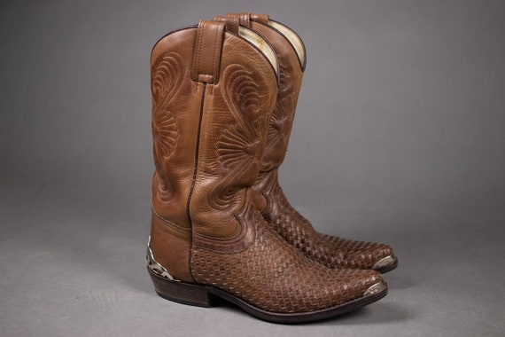 Vintage Brown Mock Croc Leather Child’s cowboy boots Schoenen Jongensschoenen Laarzen 