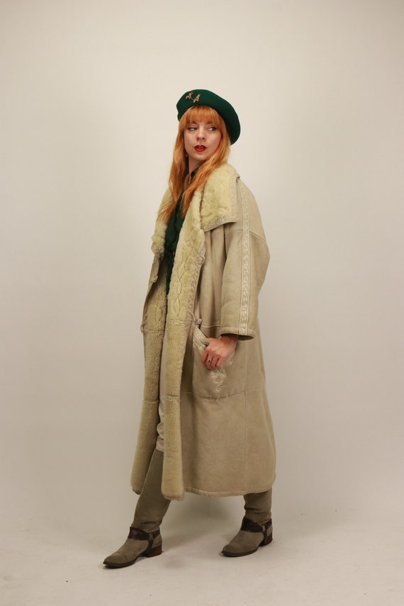 1970s-1980s GUCCI Shearling Sheepskin Long Coat -… - image 4