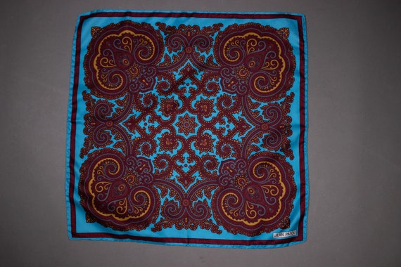 Collector! vintage Jean Patou Silk Carré Paisley … - image 1