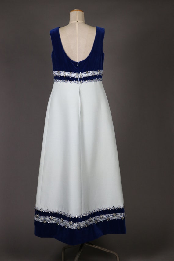 1960's Evening Long Evening Dress, velvet and wool - image 2