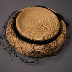 1950's Side Straw Hat 50's Straw Elegant Summer Hat image 6