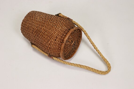 1940s Straw wicket basket Handbag - image 2