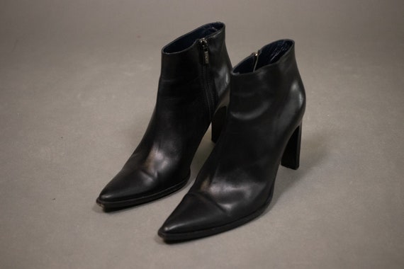 1980's KRIZIA Black Leather Botties - 80's KRIZIA… - image 5