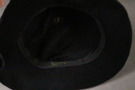 1940's Black Rabbit Fur Hat - 40's black Fur Wint… - image 2