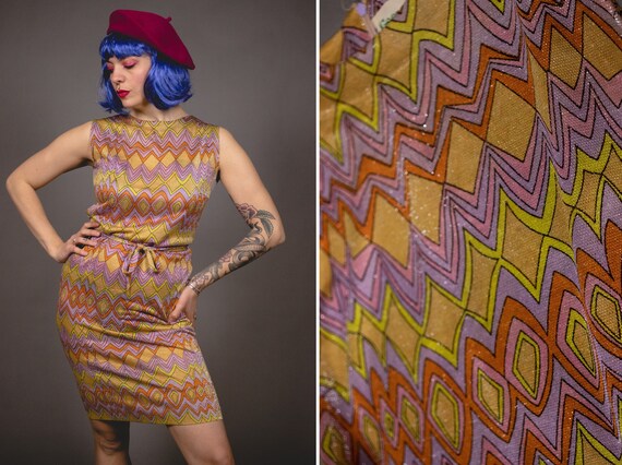 1960's George Dorian Lurex Metallic Psychedelic Dr
