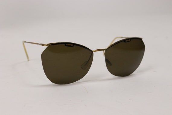1950s Brass and Smoked Glasses - image 1