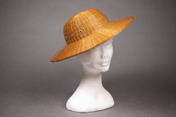1940's Colonial hat sturdy straw hat - 1940's Colo