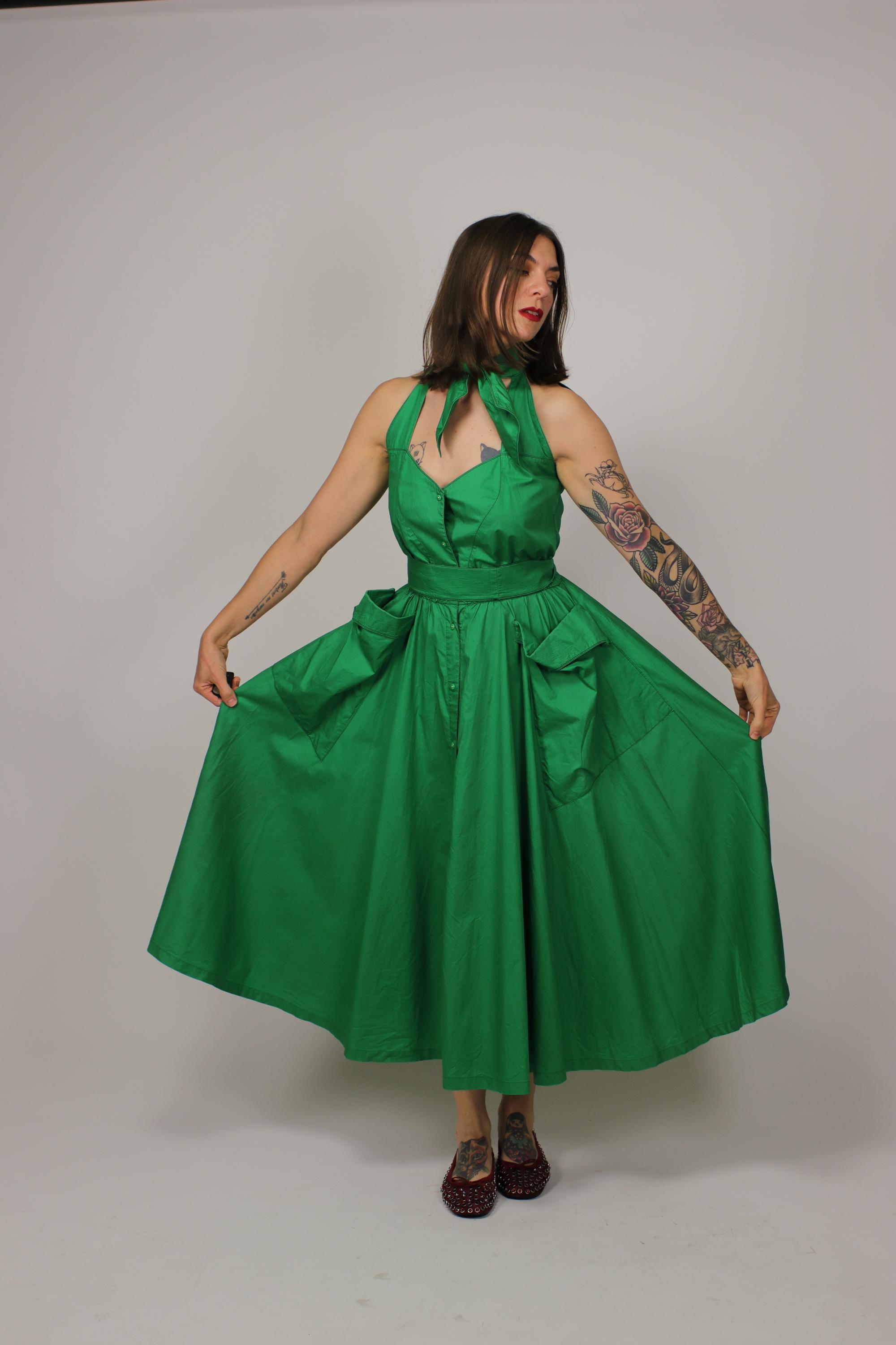 1980s Green THIERRY MUGLER Couture Summer Dress - Size M - Etsy