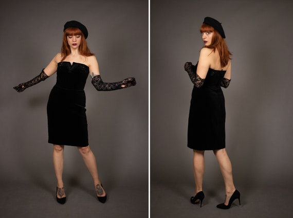 1980's Bustier Cocktail Dress - 1980's Evening bea