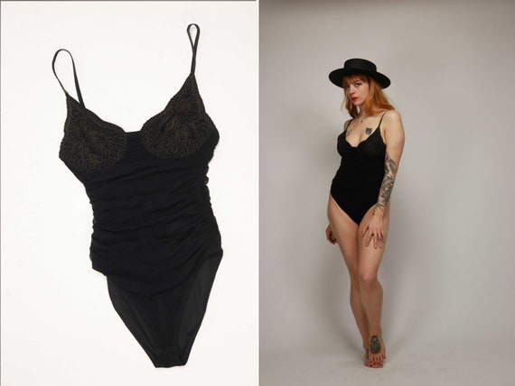 1980s La Perla Black Bodysuit Size S -  Canada